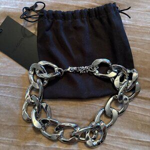 The Kooples Chunky Heavy Link Metal Choker Silver